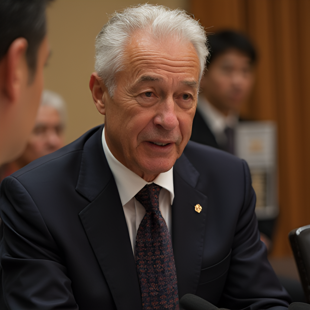 A photo of Rahm Emanuel in his role as U.S. Ambassador to Japan, perhaps meeting with Japanese officials or at a cultural event, demonstrating his diplomatic work